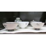 A ginger jar, a lidded pot and 6 Chinese tea bowls,