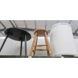 2 stools and linen bin