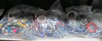 3 large bags of costume jewellery