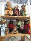 10 Bearington Teddy Bears including Halloween Bears with pet dogs etc