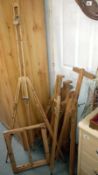 3 old picture easels,