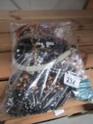 A bag of costume jewellery