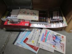 A quantity of artist materials and books