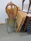 A quantity of folding chairs and tables etc