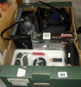 A JVC camcorder, various leads,