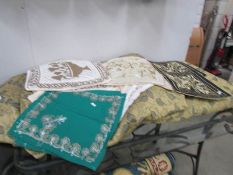 A quantity of cushion covers and fabric