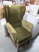 A wing arm chair