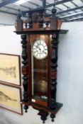 A Victorian mahogany Vienna wall clock