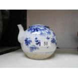A large 19th century oriental blue and white tea pot
