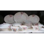 Approximately 25 pieces of art deco style dinner ware