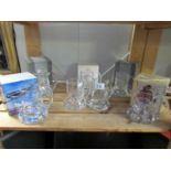 5 boxed and 2 unboxed Dartington crystal commemorative tankards including Reach for the Sky, F.A.