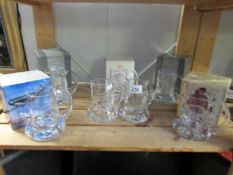 5 boxed and 2 unboxed Dartington crystal commemorative tankards including Reach for the Sky, F.A.