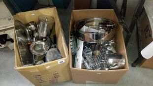 2 boxes of silver plate,