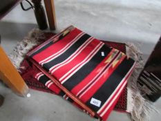2 prayer rugs and a throw