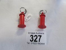 2 vintage Red-ex key rings