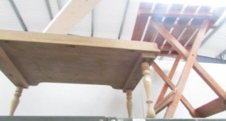 A folding table and a tray table