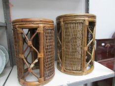 2 bamboo stools