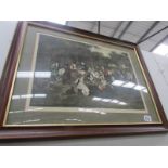 A framed and glazed print entitled Village Holiday