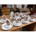 Approximately 50 pieces of retro tea and dinner ware