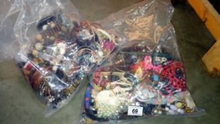 2 bags of costume jewellery