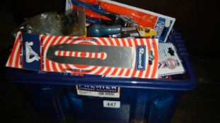 A box of assorted tools