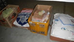 4 boxes of assorted linen etc