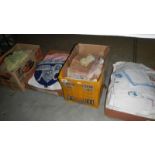 4 boxes of assorted linen etc