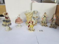 6 19th century figures including pair,