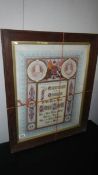 A framed and glazed poster for coronation of King Edward VII