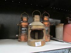 3 ship's lamps,