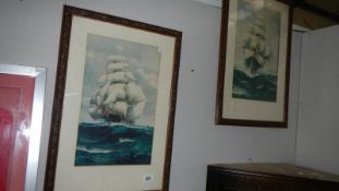 A pair of framed and glazed marine prints