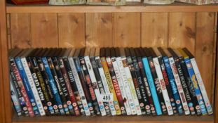 A shelf of DVD's