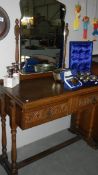 An oak dressing table