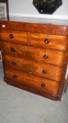 A Victorian mahogany 2 over 3 chest of drawers