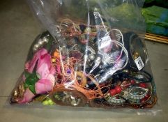 A bag of costume jewellery