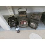 2 railway lamps and a coach lamp,