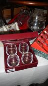 A mixed lot of glass ware including cased set of glasses and coasters