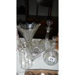 A mixed lot of glass ware including decanters