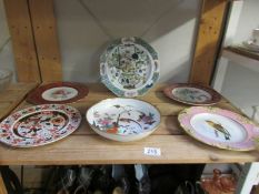 6 various plates including bird designs