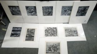 6 Henry Moore Shelter Sketch prints, circa 1945 adn 4 Henri Matisse prints,