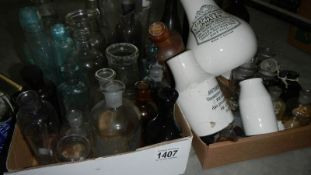 A mixed lot of old bottles