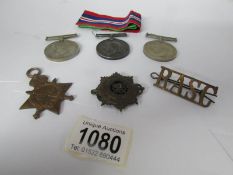 A 1914-15 star & war medal awarded to CH. 16208 CPL. W. Barnes R.M.L.