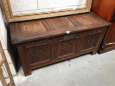 An oak mule chest