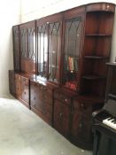 A large mahogany astragal glazed bookcase/cabinet