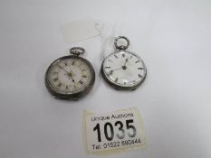 2 silver fob watches