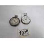 2 silver fob watches