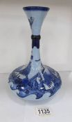 A signed Moorcroft Florian ware ship's decanter style vase