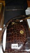 3 vintage handbags including crocodile and corde'