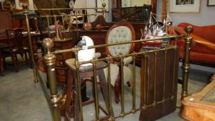 A brass bedstead