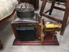 A Victorian magic lantern projector